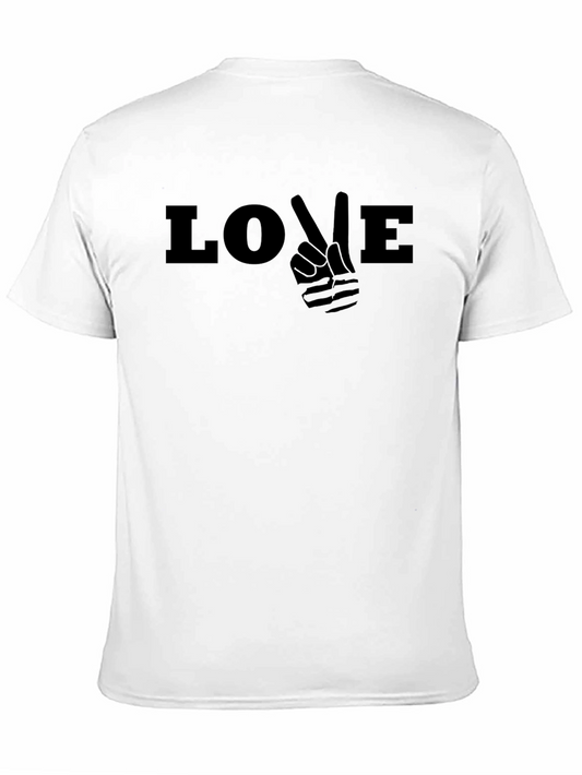 Camiseta Negra Love Peace Casual