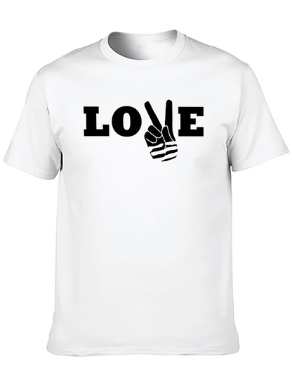 Camiseta Negra Love Peace Casual