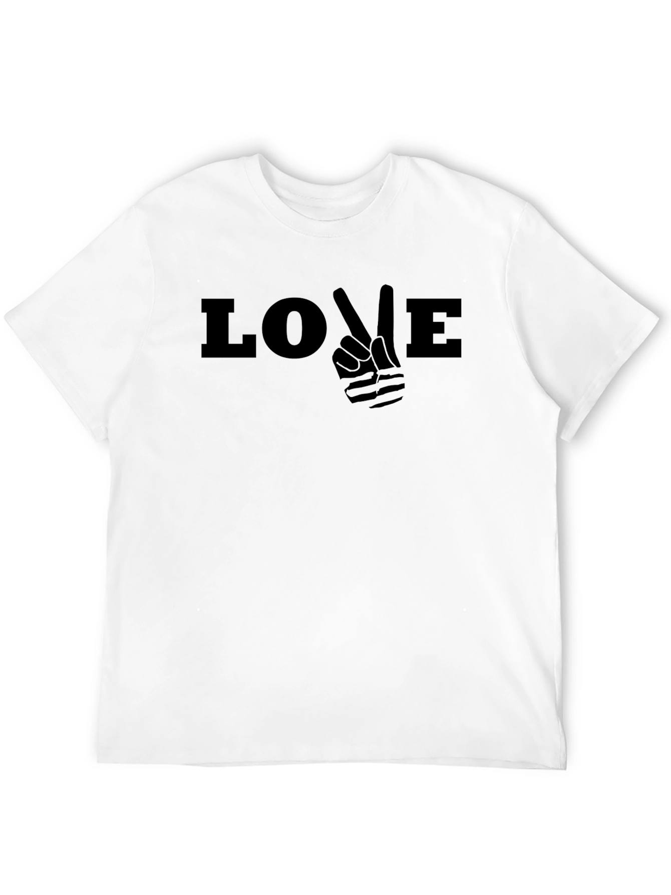 Camiseta Negra Love Peace Casual