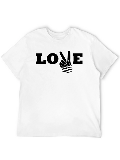 Camiseta Negra Love Peace Casual