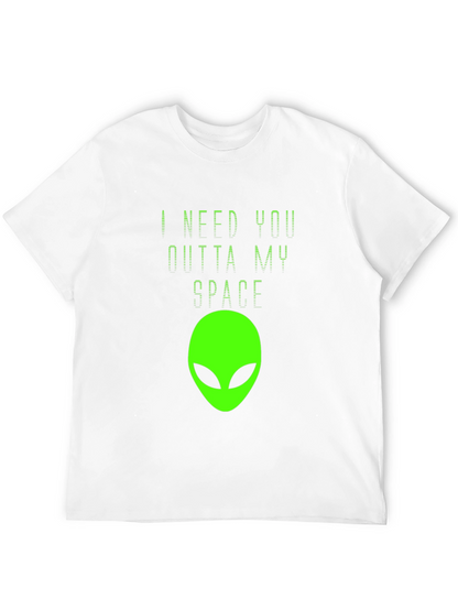 Camiseta Negra Estampado Alienígena - ¡Fuera de Mi Espacio!