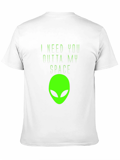 Camiseta Negra Estampado Alienígena - ¡Fuera de Mi Espacio!