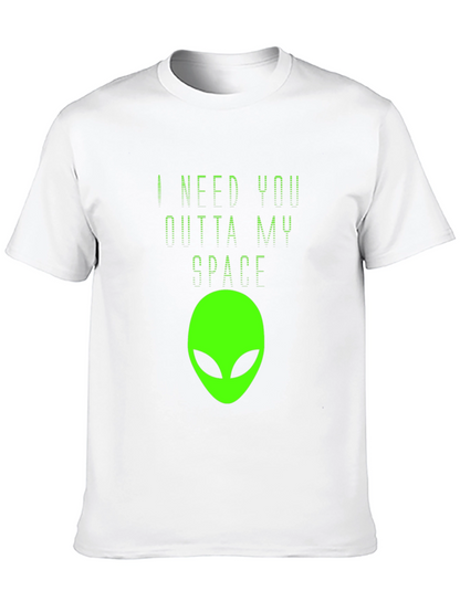 Camiseta Negra Estampado Alienígena - ¡Fuera de Mi Espacio!