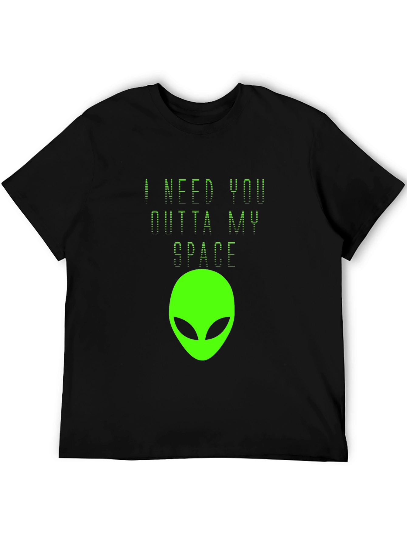 Camiseta Negra Estampado Alienígena - ¡Fuera de Mi Espacio!