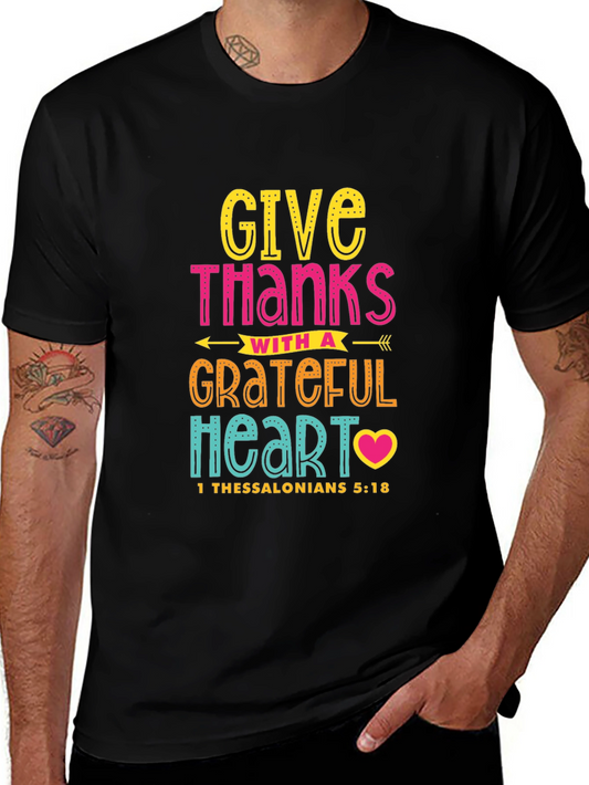 Camiseta Cristiana: Da Gracias con Corazón Agradecido