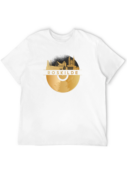 Camiseta Negra Roskilde Vinilo Dorado