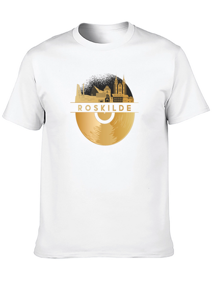 Camiseta Negra Roskilde Vinilo Dorado