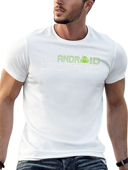 Camiseta Negra My Android Eats Apples