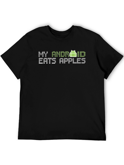 Camiseta Negra My Android Eats Apples