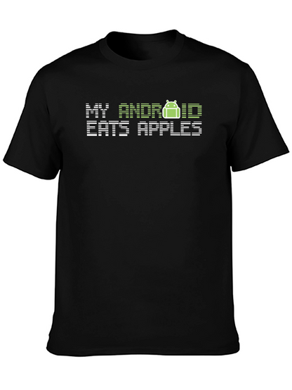 Camiseta Negra My Android Eats Apples