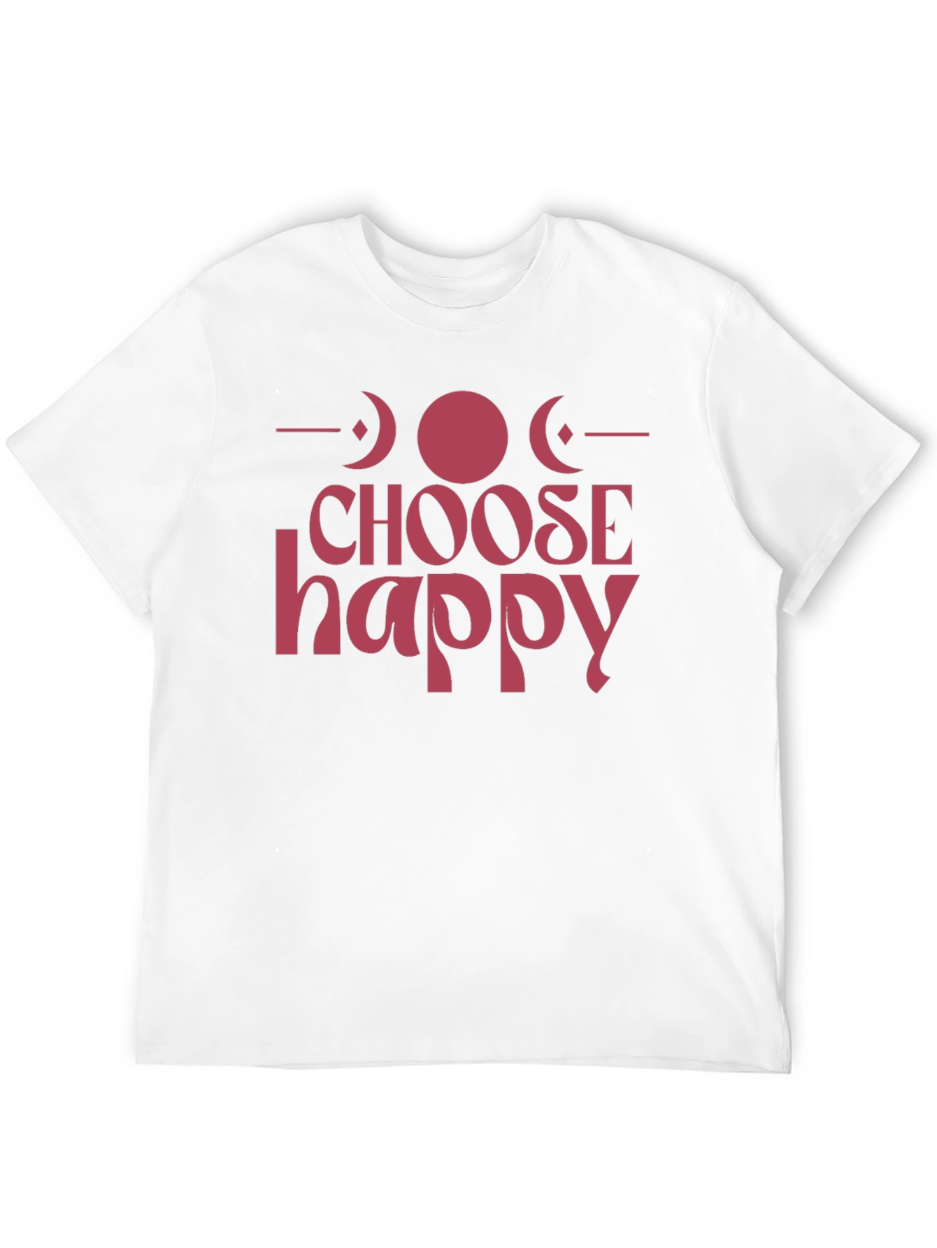 Camiseta Negra Choose Happy con Diseño de Fases Lunares