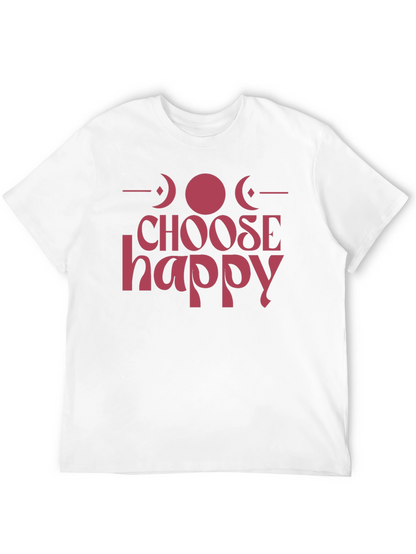 Camiseta Negra Choose Happy con Diseño de Fases Lunares