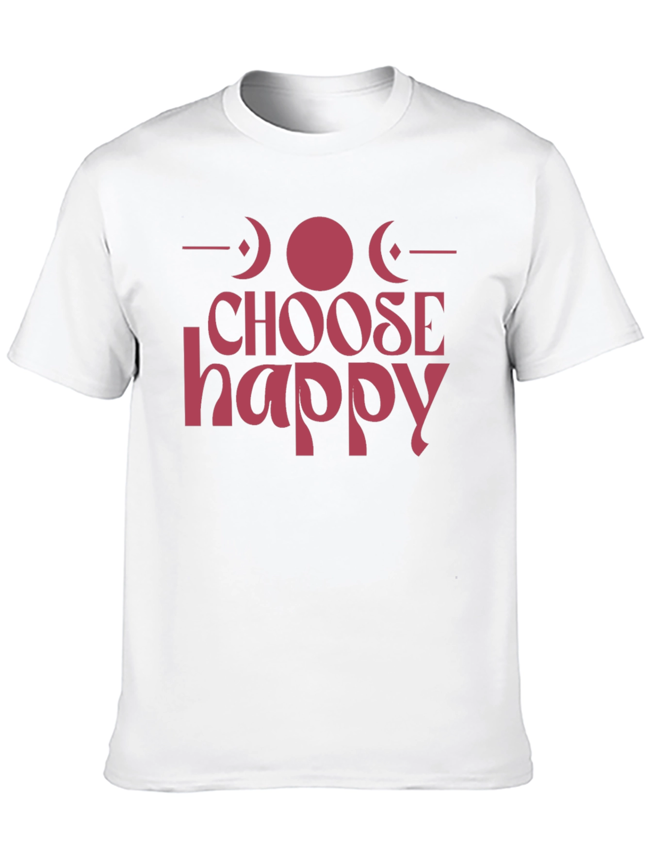 Camiseta Negra Choose Happy con Diseño de Fases Lunares