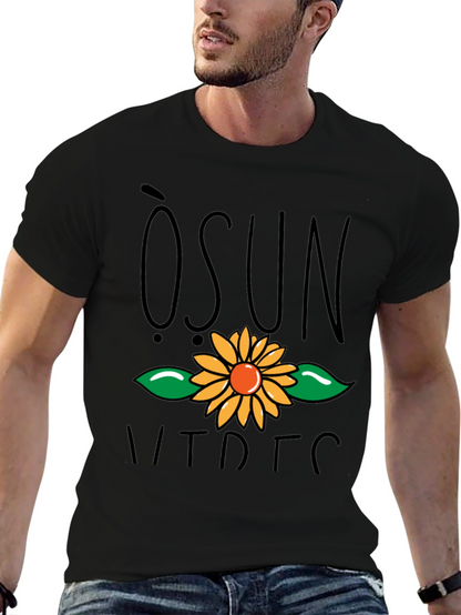 Camiseta Negra con Diseño Floral - Moda Casual