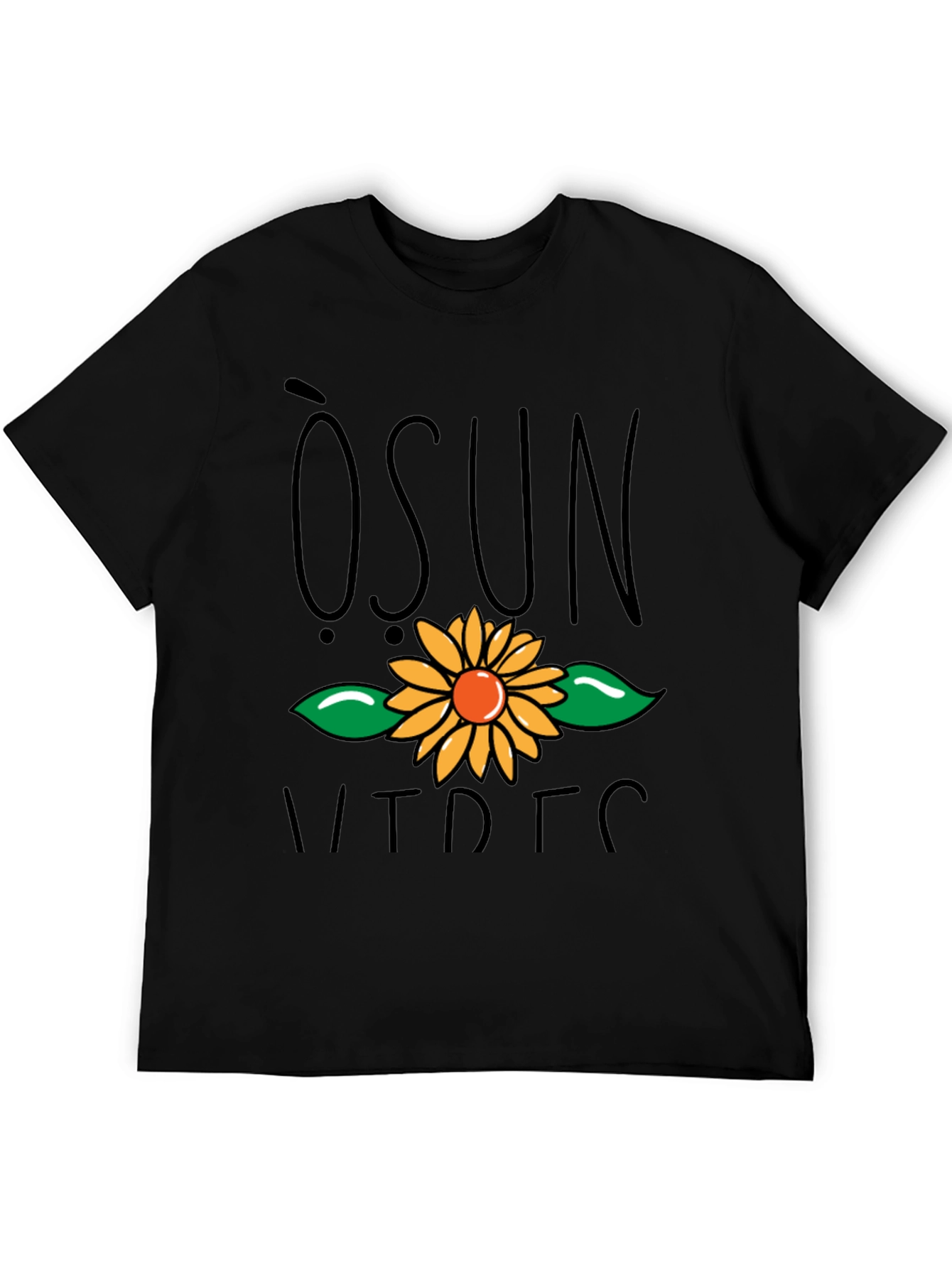 Camiseta Negra con Diseño Floral - Moda Casual
