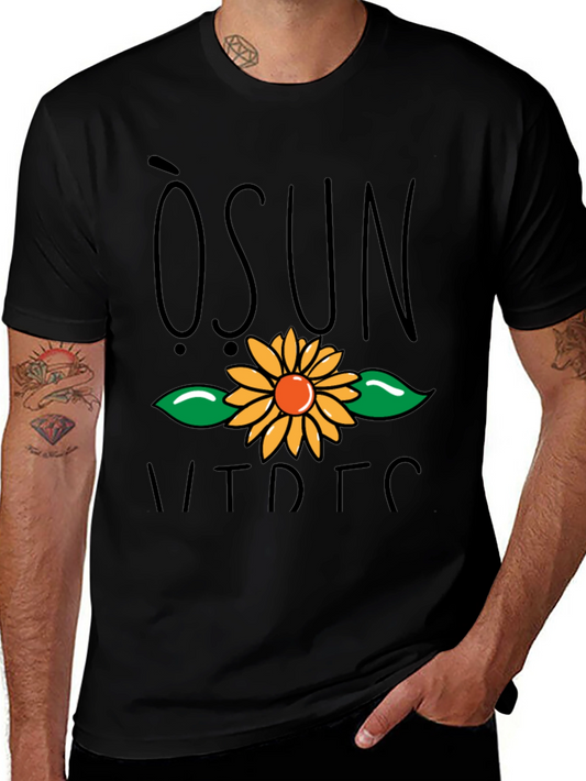 Camiseta Negra con Diseño Floral - Moda Casual
