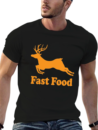 Camiseta Hombre Negra - Ciervo Fast Food