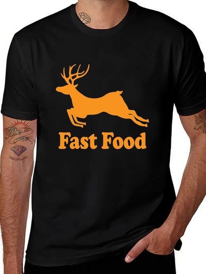 Camiseta Hombre Negra - Ciervo Fast Food