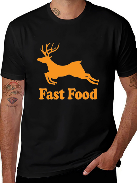 Camiseta Hombre Negra - Ciervo Fast Food