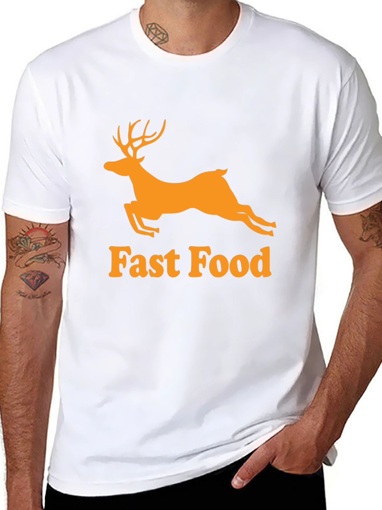 Camiseta Hombre Negra - Ciervo Fast Food
