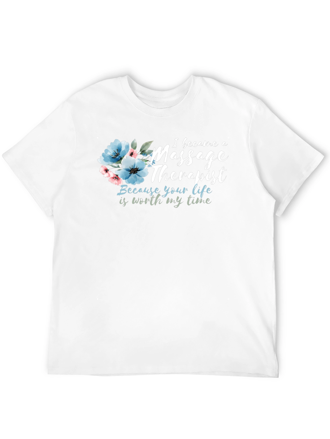 Camiseta Negra Masajista con Flores