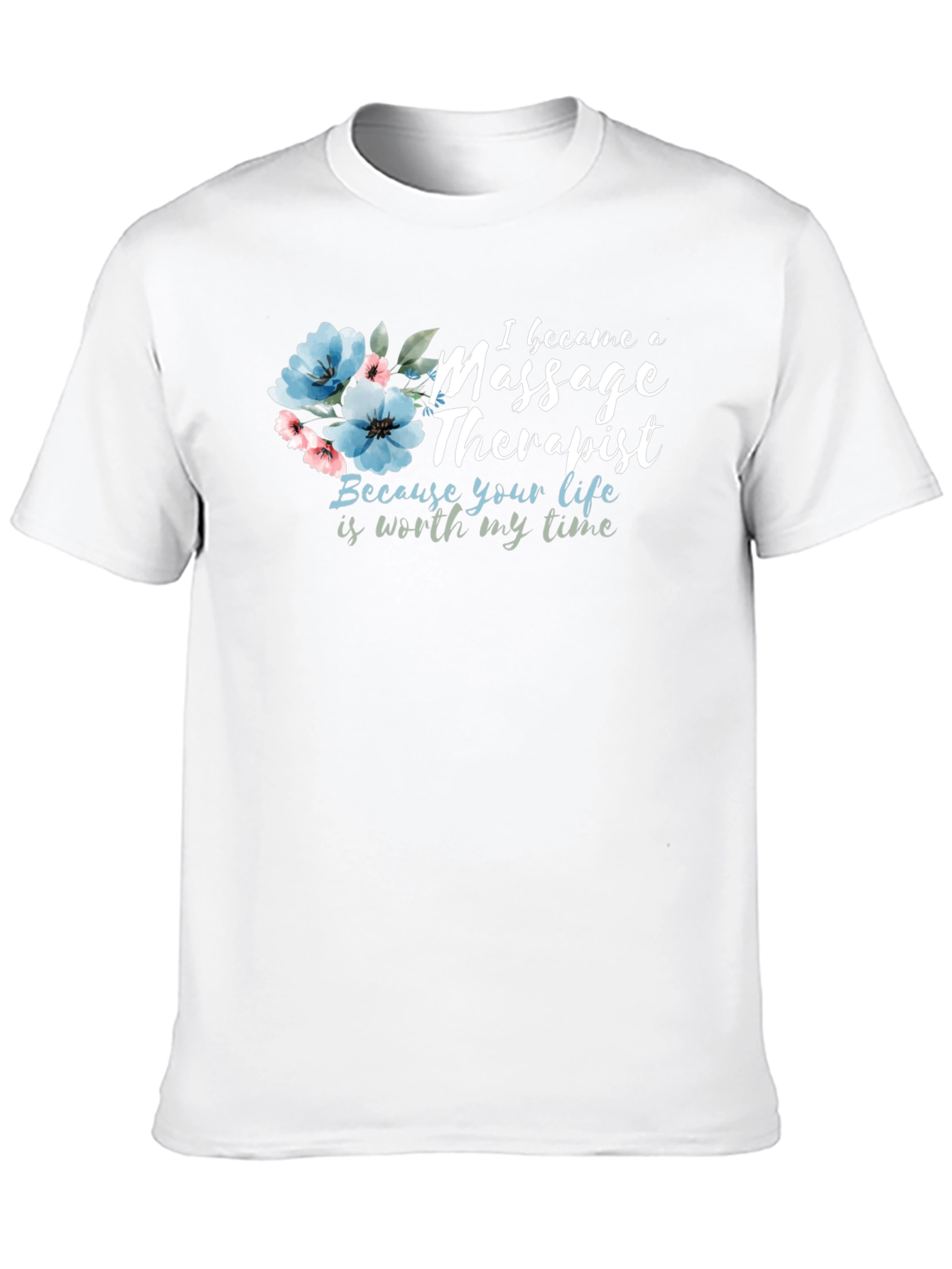 Camiseta Negra Masajista con Flores