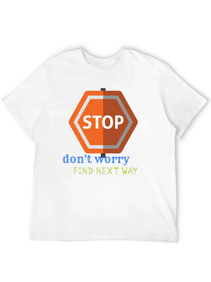 Camiseta Negra con Diseño Stop Worry