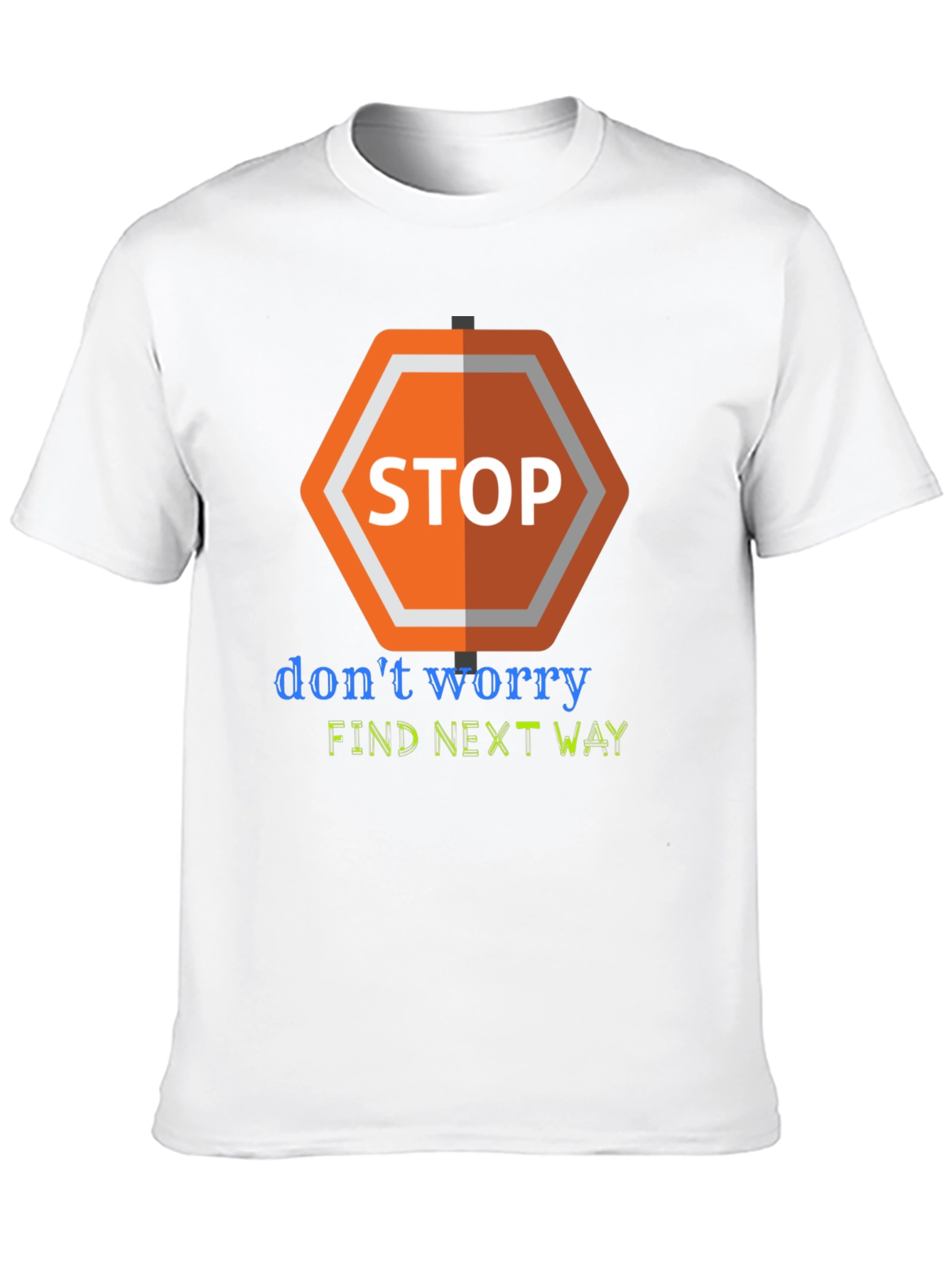 Camiseta Negra con Diseño Stop Worry