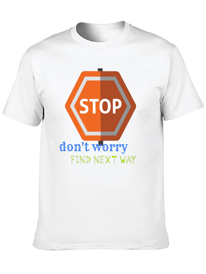 Camiseta Negra con Diseño Stop Worry