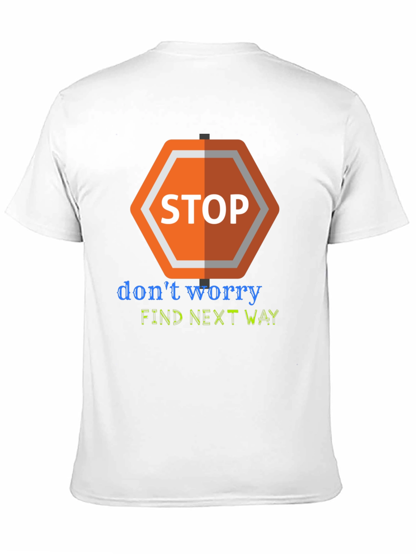 Camiseta Negra con Diseño Stop Worry