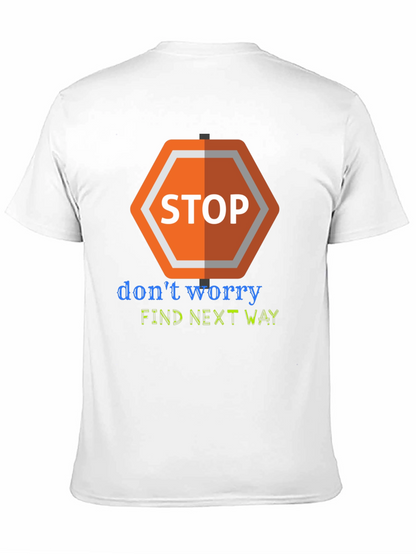 Camiseta Negra con Diseño Stop Worry