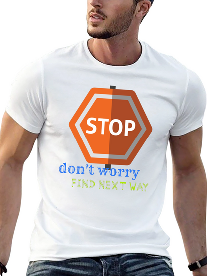 Camiseta Negra con Diseño Stop Worry