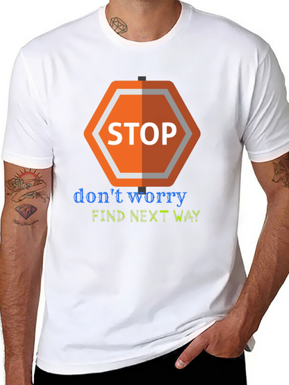 Camiseta Negra con Diseño Stop Worry
