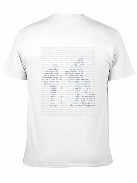 Camiseta Negra con Texto sobre Mochileros