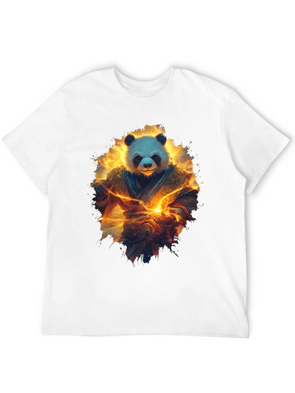 Camiseta Negra con Panda Guerrero