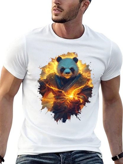 Camiseta Negra con Panda Guerrero