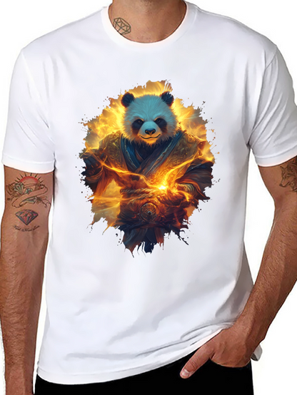 Camiseta Negra con Panda Guerrero