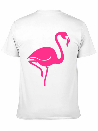 Camiseta Negra con Flamenco Rosa
