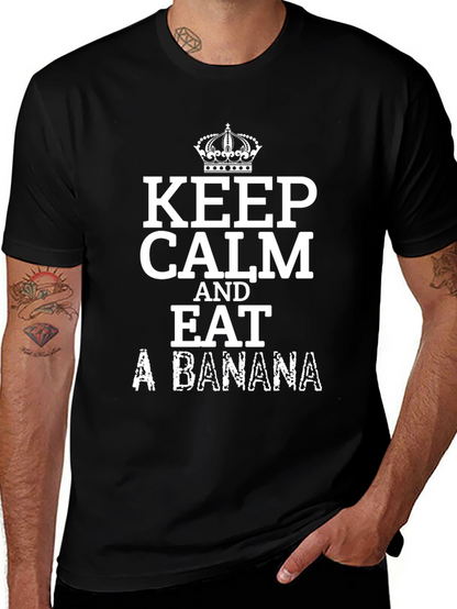 Camiseta Negra Keep Calm and Eat a Banana