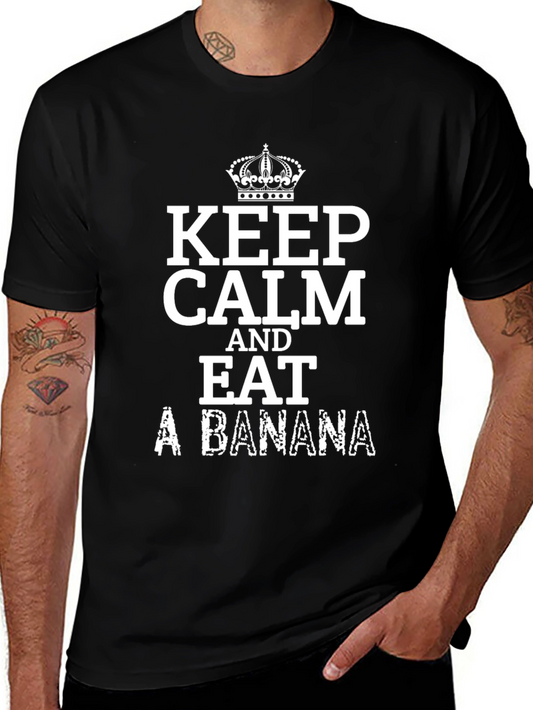 Camiseta Negra Keep Calm and Eat a Banana