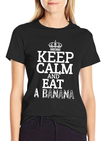 Camiseta Negra Keep Calm and Eat a Banana
