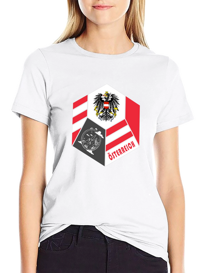 Camiseta Negra Diseño Austria Hexagonal Hombre