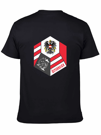 Camiseta Negra Diseño Austria Hexagonal Hombre