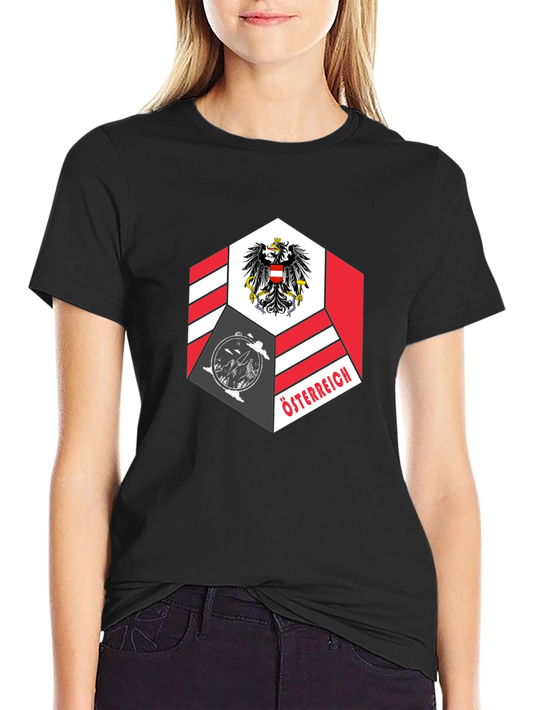 Camiseta Negra Diseño Austria Hexagonal Hombre