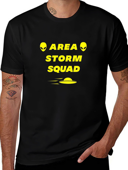 Camiseta Negra Área Storm Squad Aliens OVNI