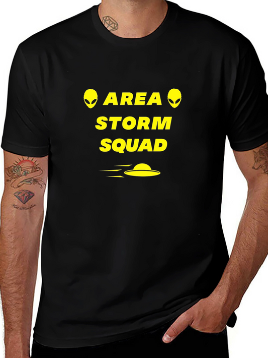 Camiseta Negra Área Storm Squad Aliens OVNI