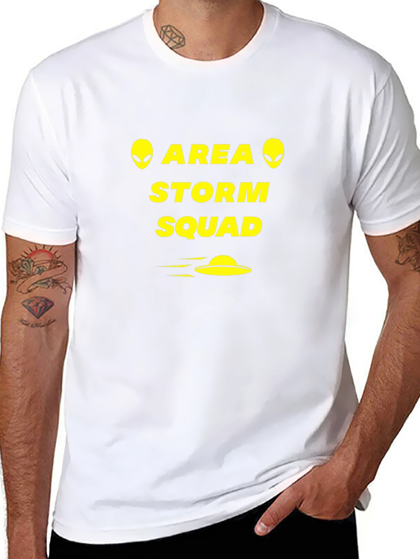 Camiseta Negra Área Storm Squad Aliens OVNI