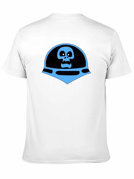 Camiseta Negra con Diseño de Calavera Azul Espacial