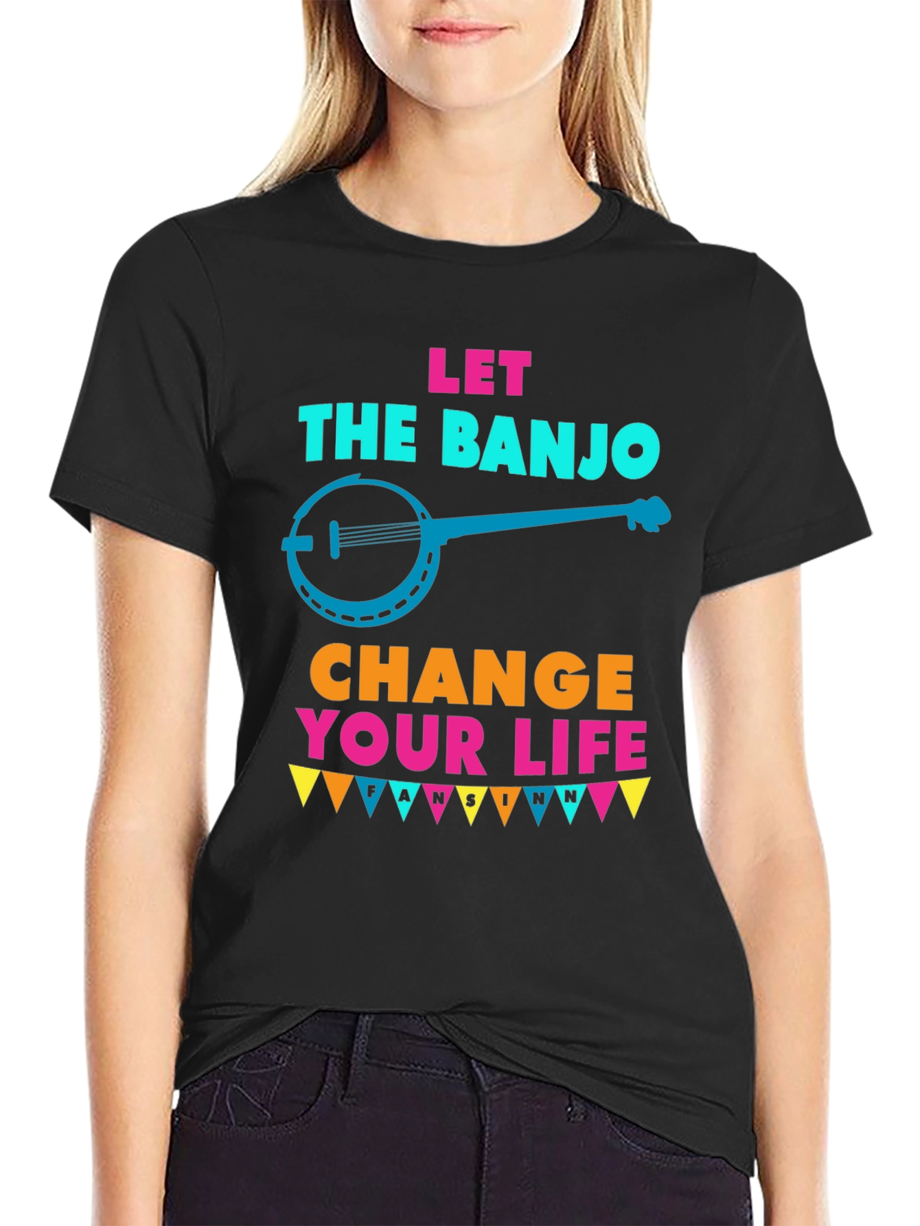 Camiseta Negra Let the Banjo Change Your Life