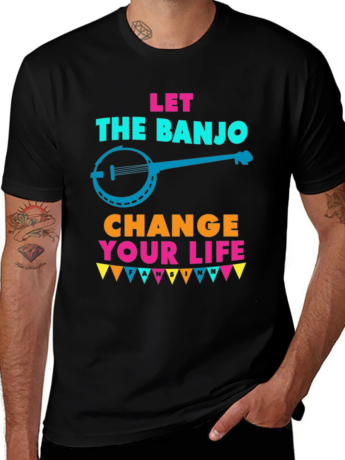 Camiseta Negra Let the Banjo Change Your Life
